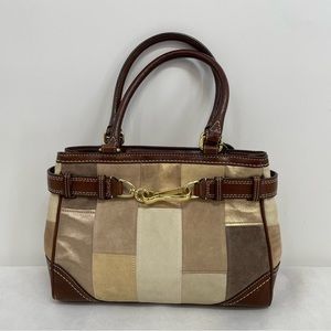 Coach Patchwork suede satchel Handbag